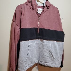 Tricolor hooded sweatshirt